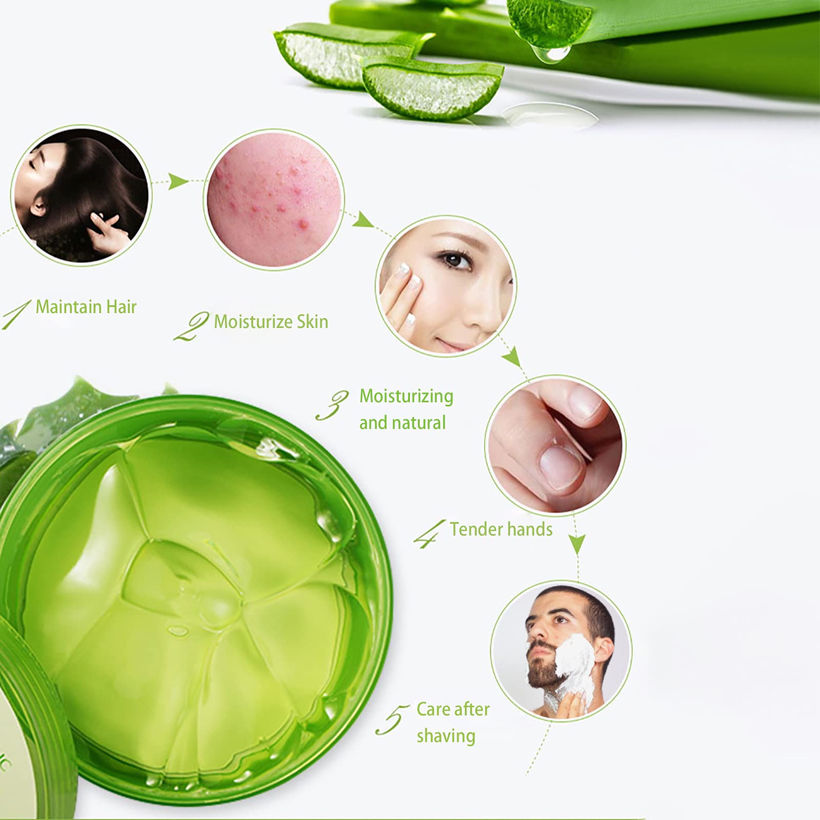 ASYBO gel aloe vera, alivio suave para quemaduras solares leves