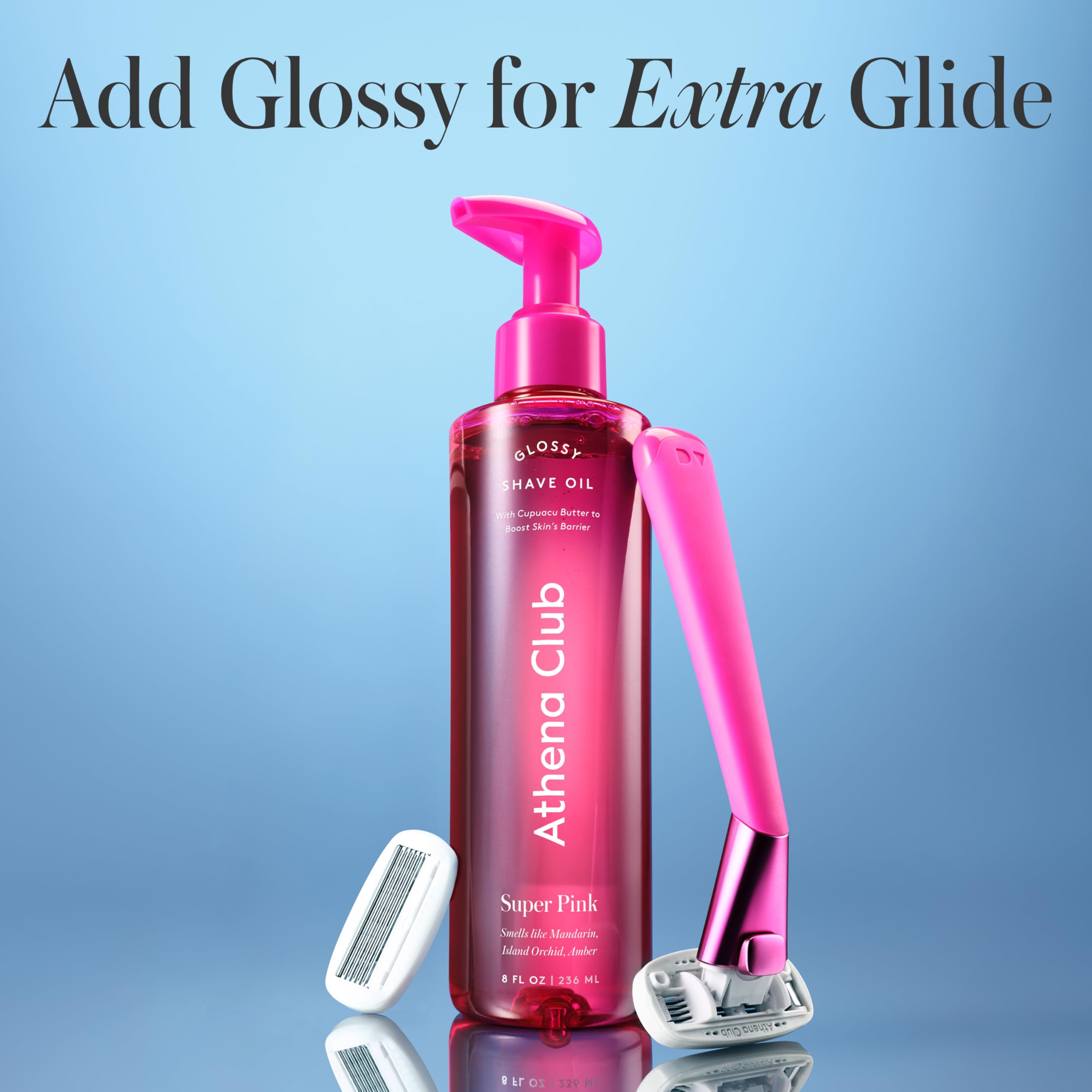 Athena Club compatible razor kit image highlights easy replacement and continued shaving routine.