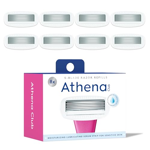 Athena Club blade refills infused with shea butter for nourishing glide.