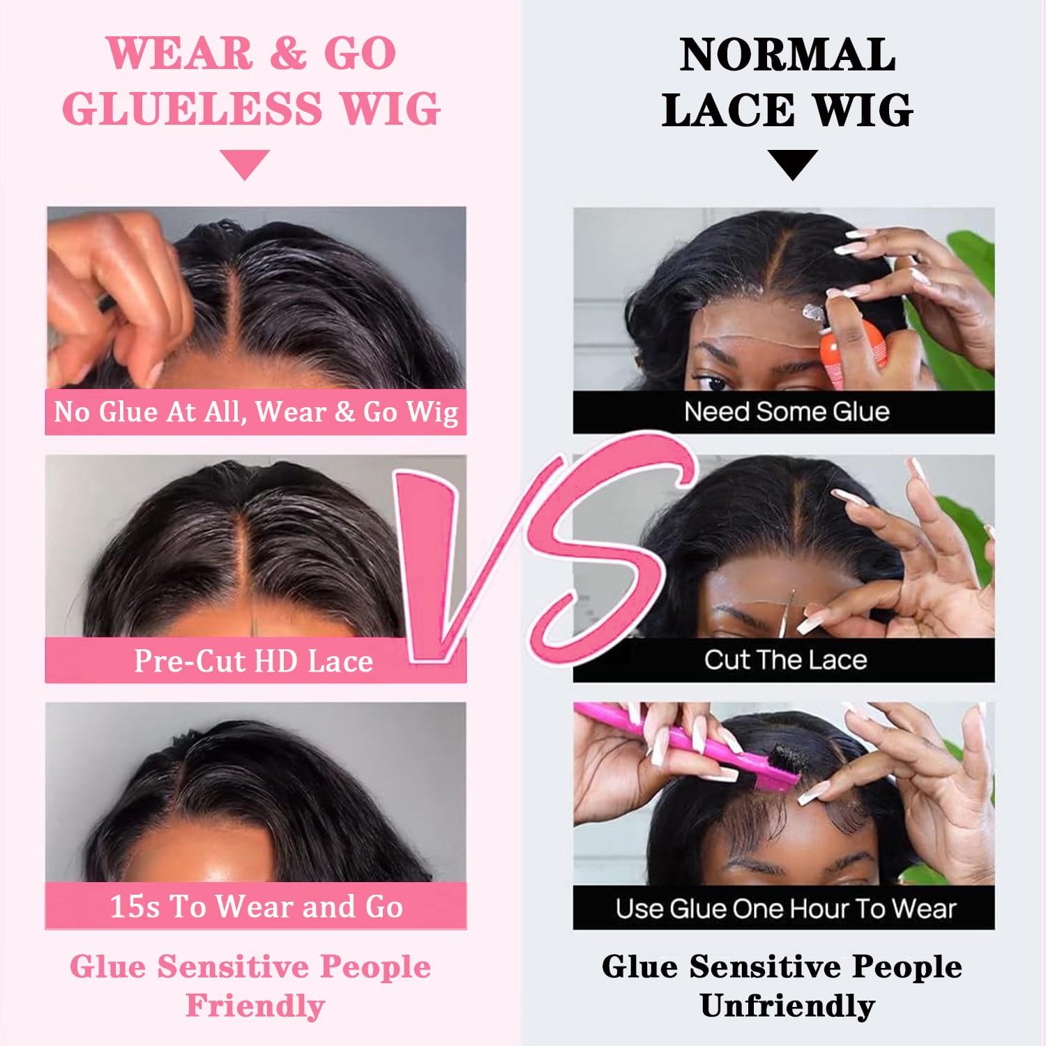 Atilck body-wave wig from 100% Brazilian hair for smooth styling