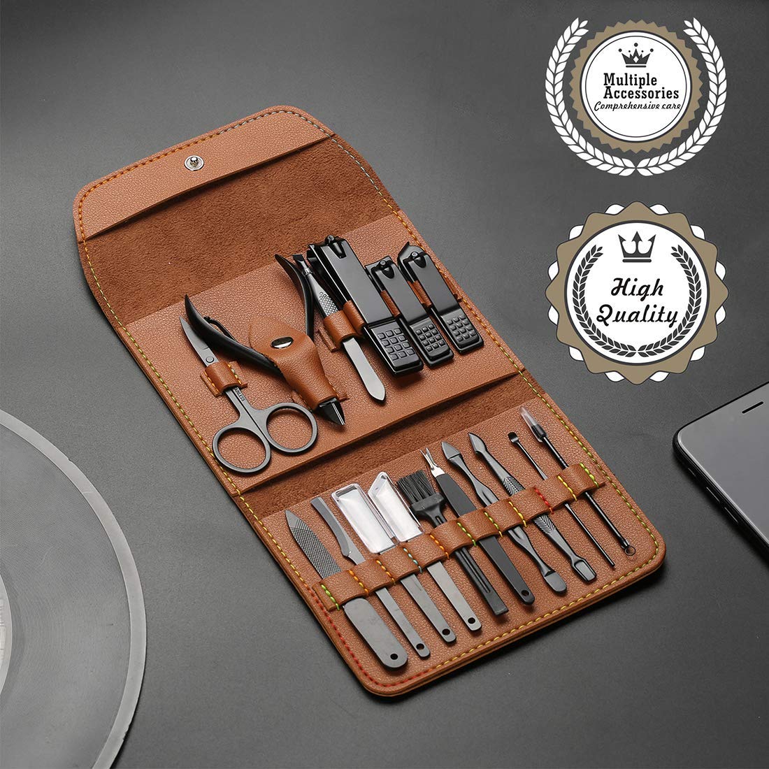 ATIMIER set gleam close-up reveals sharp, sturdy stainless-steel instruments.