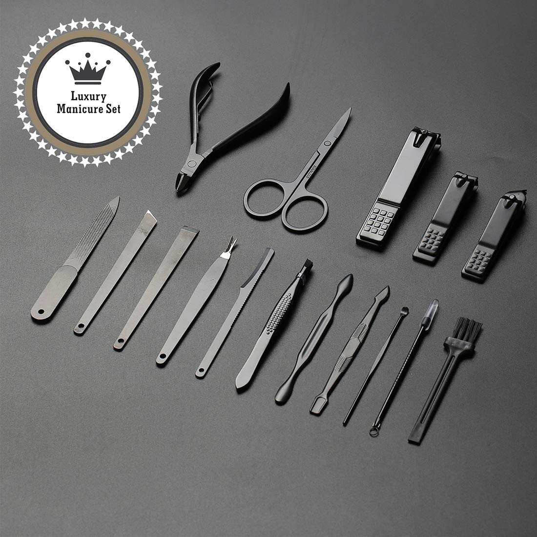 ATIMIER stainless steel tools gleam, indicating durable hand, facial, foot care.