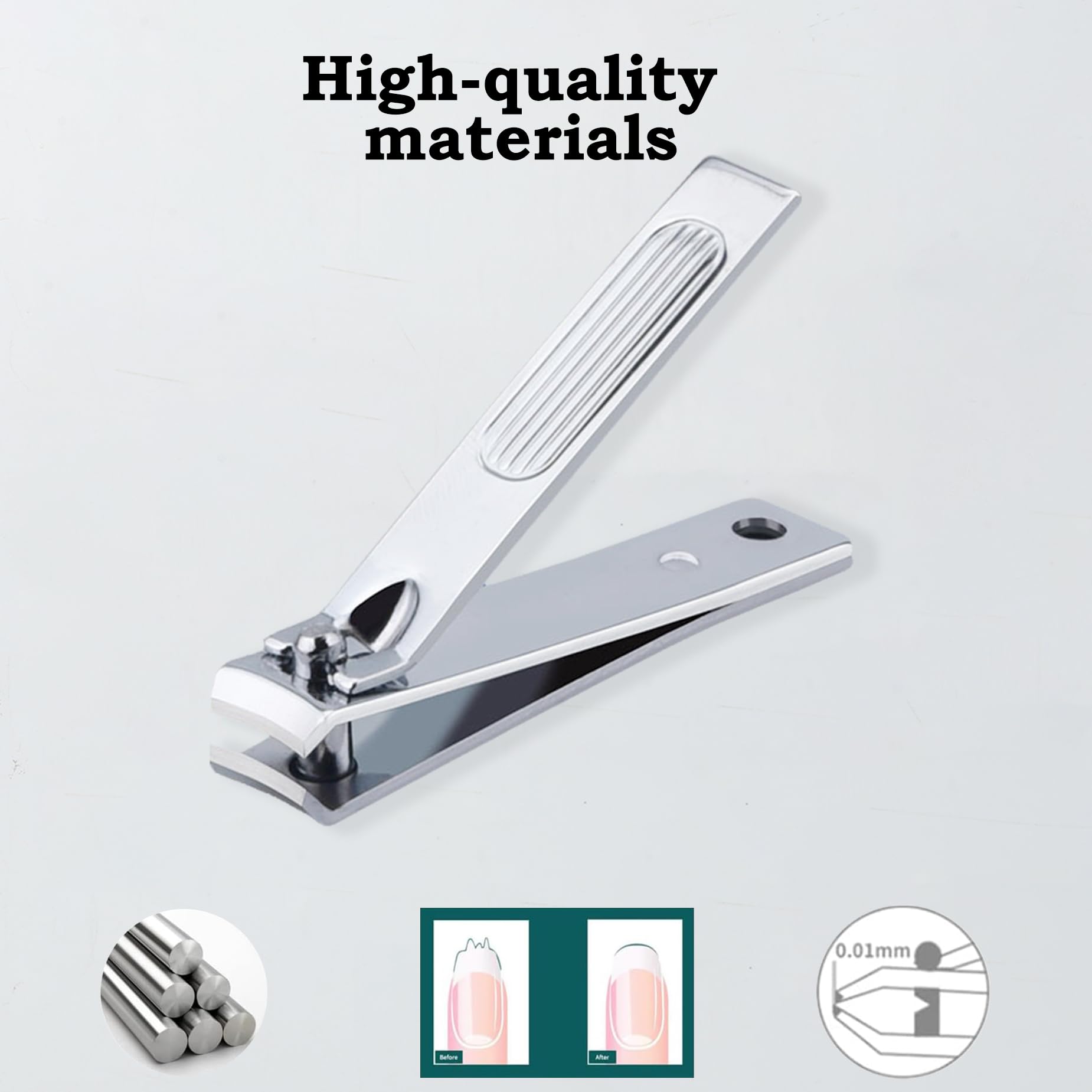 Atimier nail clipper grip ergonomic, comfortable handling for steady cuts.