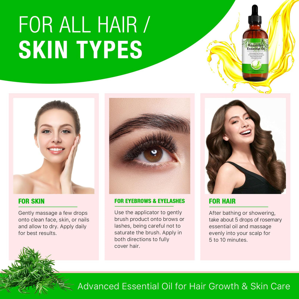 ATOANY rosemary oil applied to eyebrows and eyelashes for growth.