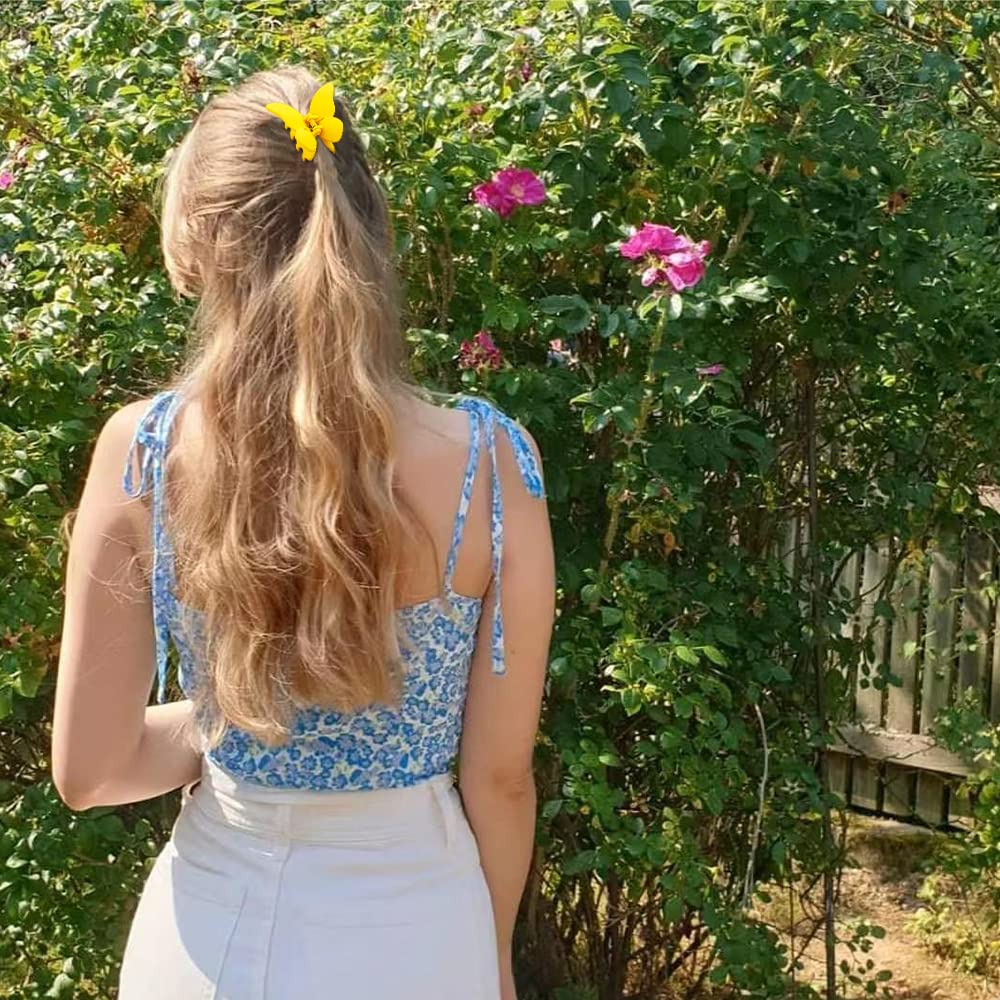 ATODEN Butterfly Hair Clip in blue with secure grip for quick updos.