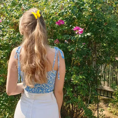 ATODEN Butterfly Hair Clip in blue with secure grip for quick updos.