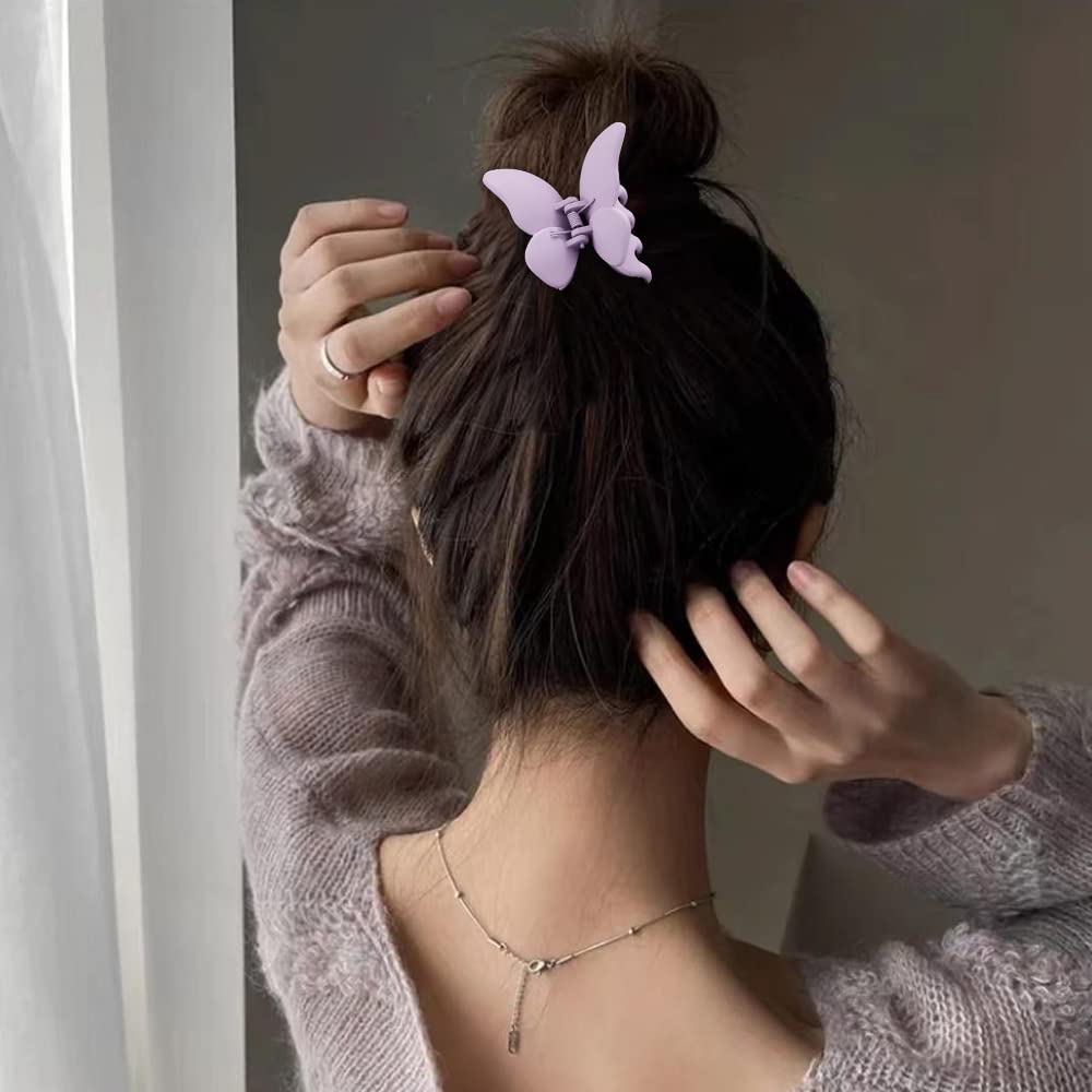 ATODEN Butterfly Hair Clip close-up showing metal spring for durable hold.