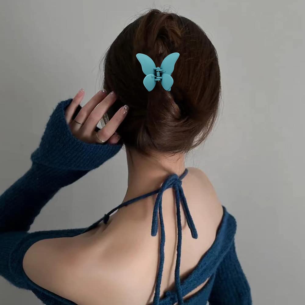 ATODEN Butterfly Hair Clip in yellow with non-slip grip for reliable hold.