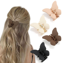 Atoden butterfly hair clips four-pack in assorted colors holding a bun securely