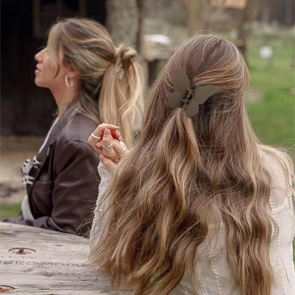 Atoden butterfly hair clips matte finish detail highlights non-slip grip