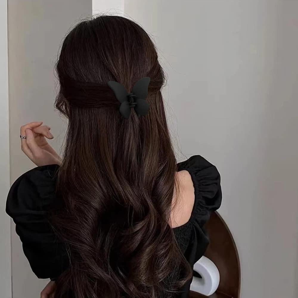Atoden butterfly hair clip worn in a simple daily hairstyle for versatile looks