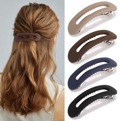 Atoden blue flat barrette clip for secure non-slip daily wear
