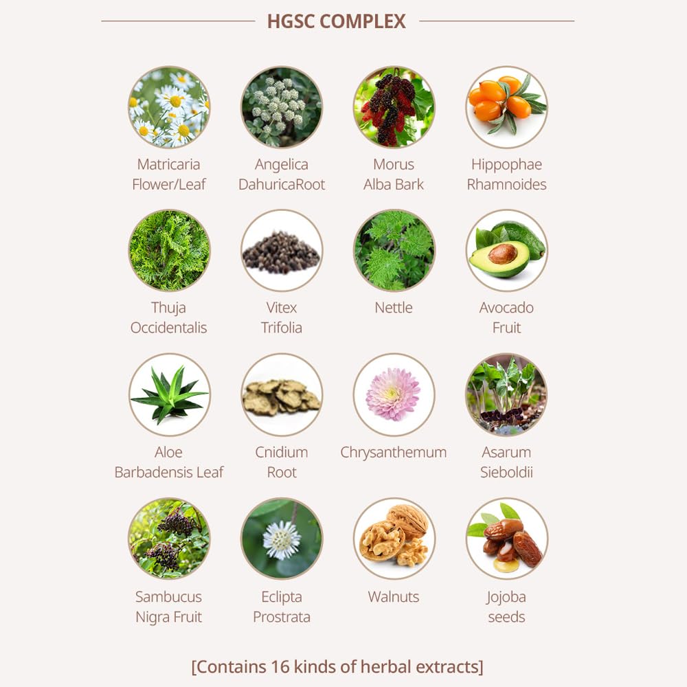 Atomy Herbal Hair Shampoo with natural plant extracts shown for botanical care.