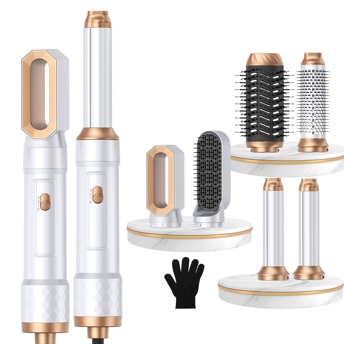 Atopskins 6in1 Air Styler front view highlighting compact all-in-one design for easy styling