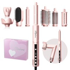 Atopskins 8-in-1 hair dryer brush foldable pink for quick salon-style results