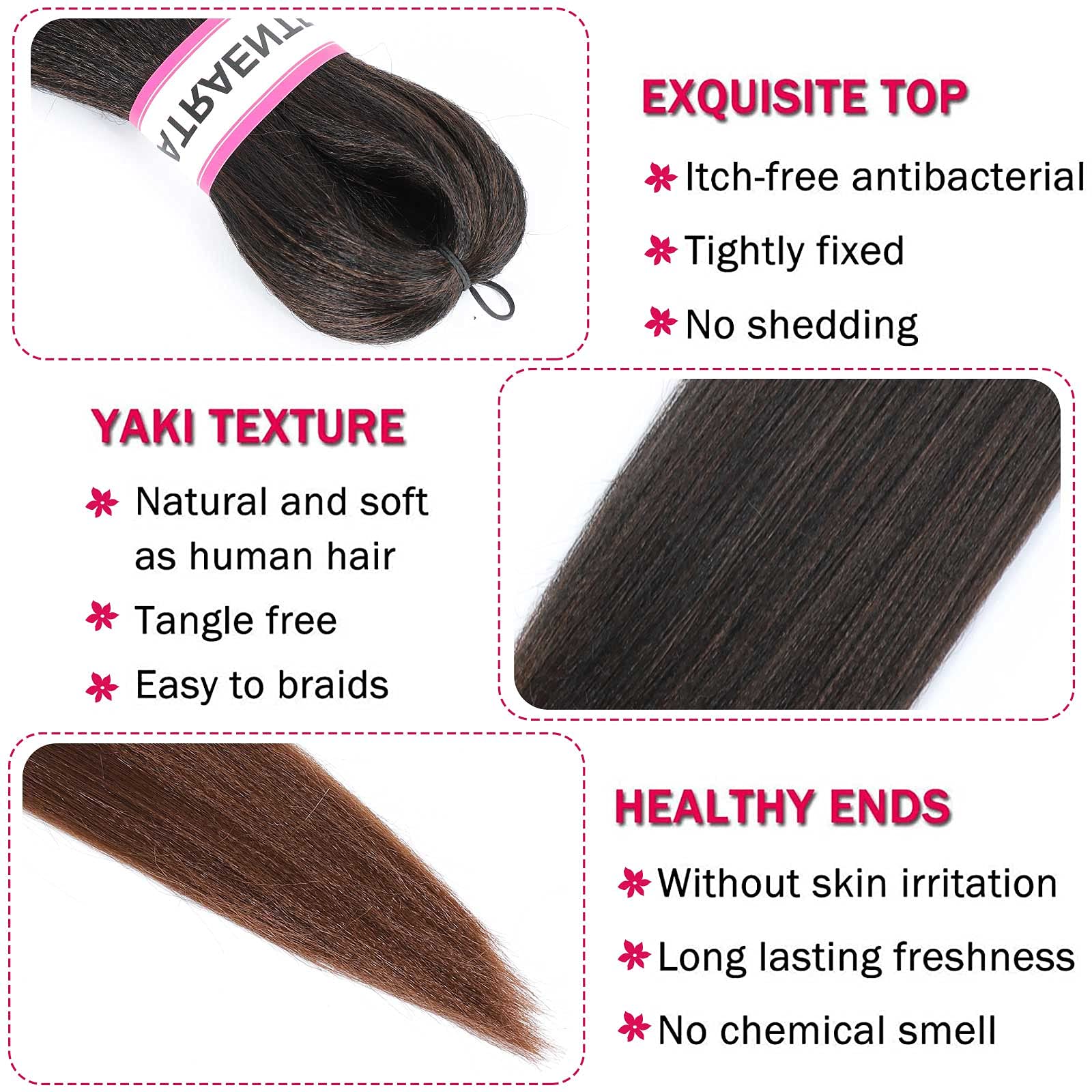 ATRAENTE crochet braids closeup of soft fiber with tangle-free potential