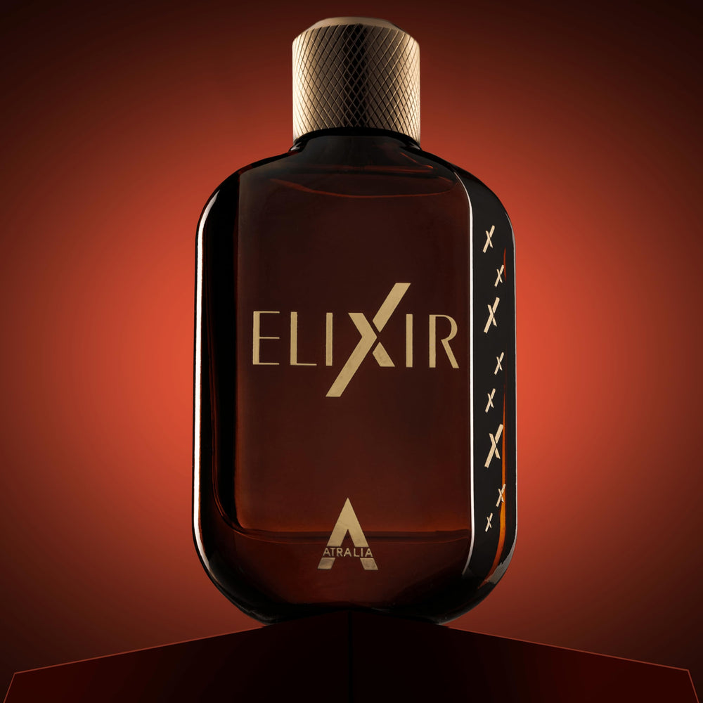 Atralia Elixir amber heart close-up conveys warm sophistication for evening wear.
