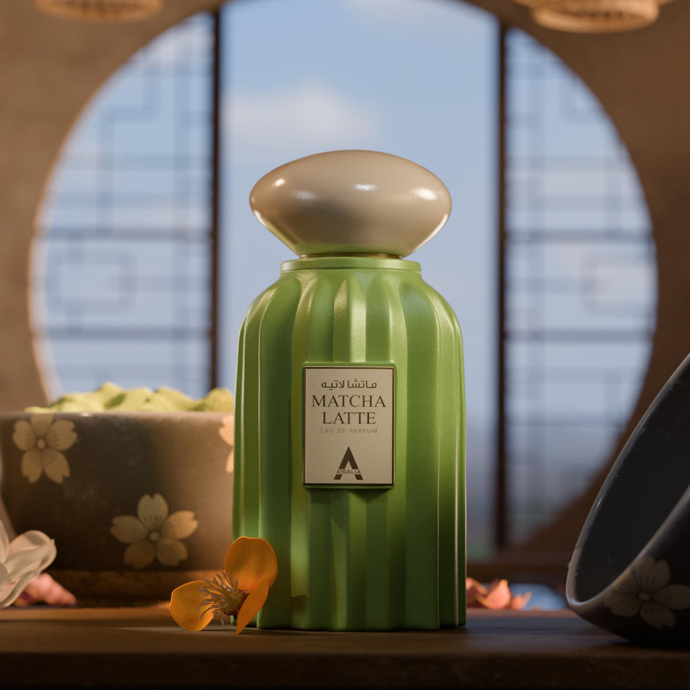 Atralia Matcha Latte unisex-wear day-night shot implies versatile fragrance for any occasion.