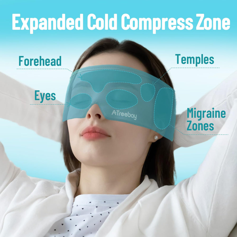 ATreebay cooling eye mask on forehead and temples for cooling relief