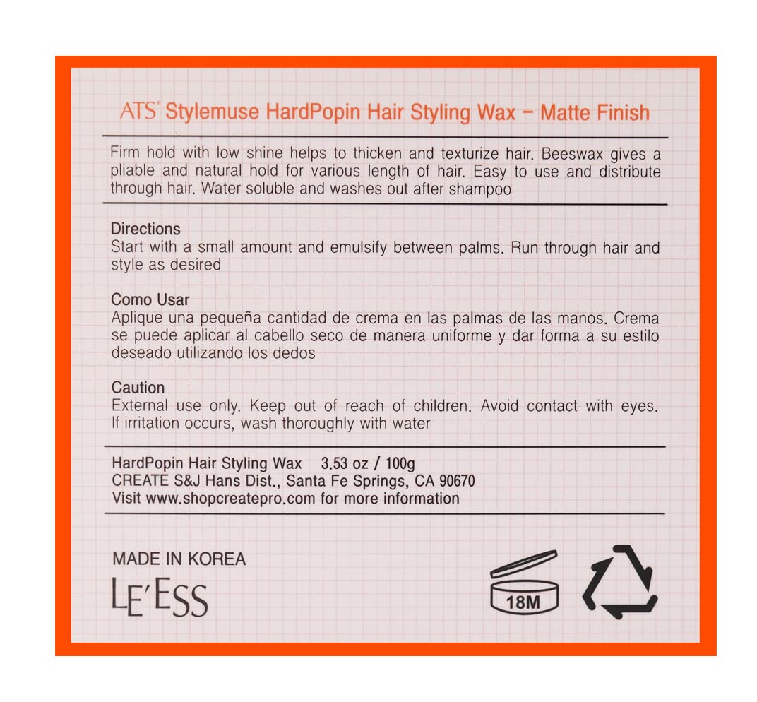 ATS Professional Stylemuse Hard Popin Wax shows easy washout with shampoo and no residue.