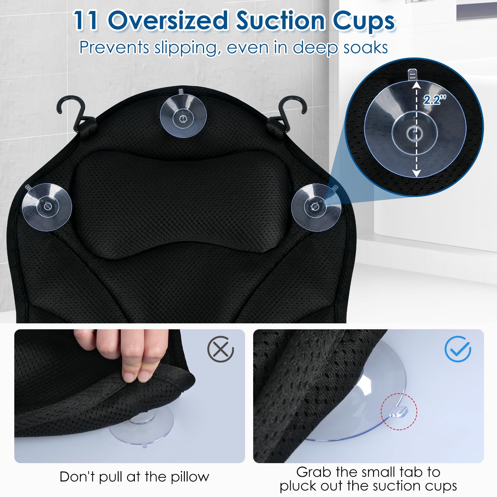 Atsuwell 3D mesh surface stays cool and breathable while you bathe