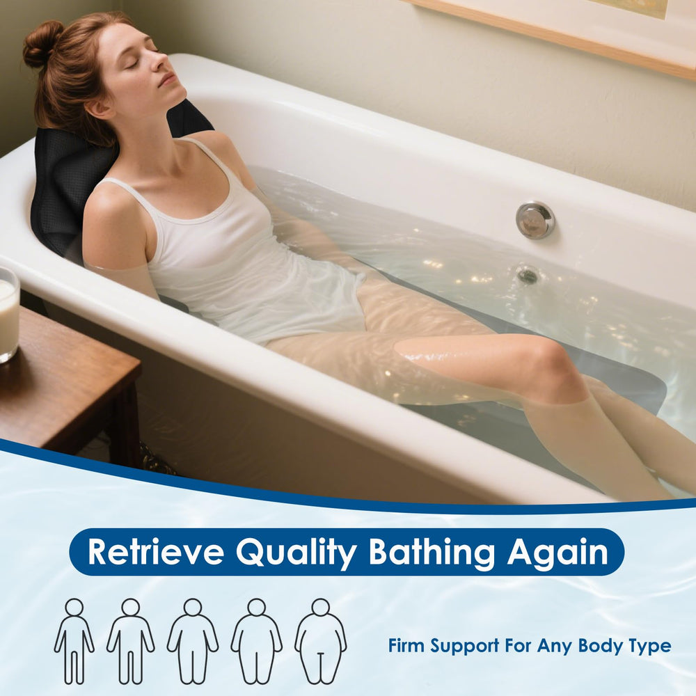 Atsuwell full view pillow fits most tubs for universal comfort