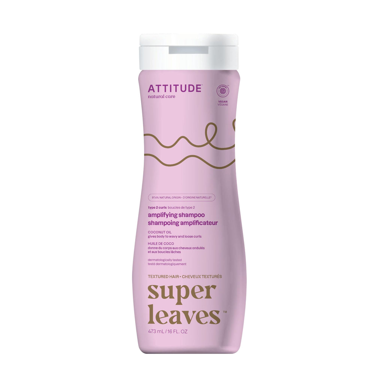 ATTITUDE Amplifying Shampoo curly coconut-oil bottle nourishes and adds body to curls.