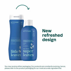 ATTITUDE blueberry leaf extract lather highlights gentle wash suitable for delicate skin.