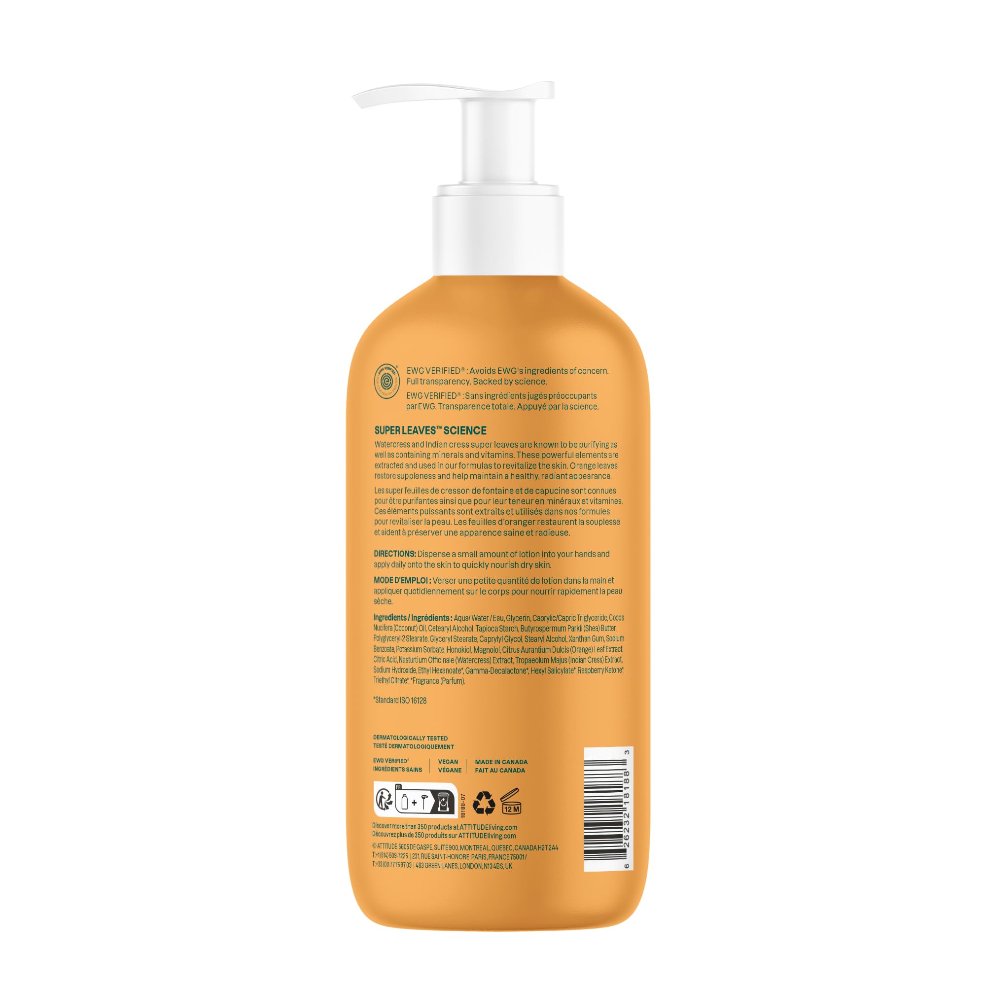 ATTITUDE Body Lotion 16oz bottle showcases generous daily-hydration option