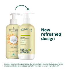 ATTITUDE body lotion with argan oil and oat drops illustrating nourishing skin comfort.
