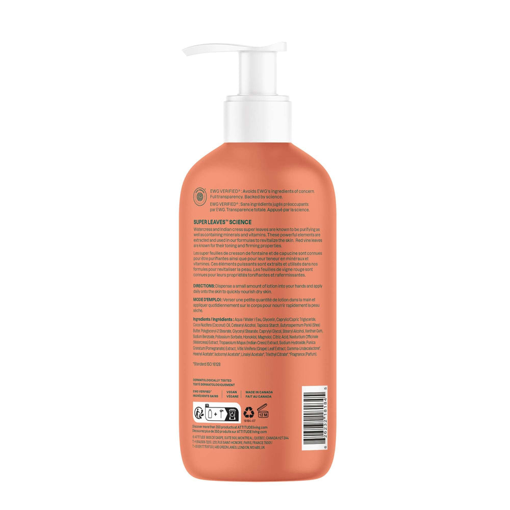 ATTITUDE Body Lotion EWG Verified stamp affirms clean formulation