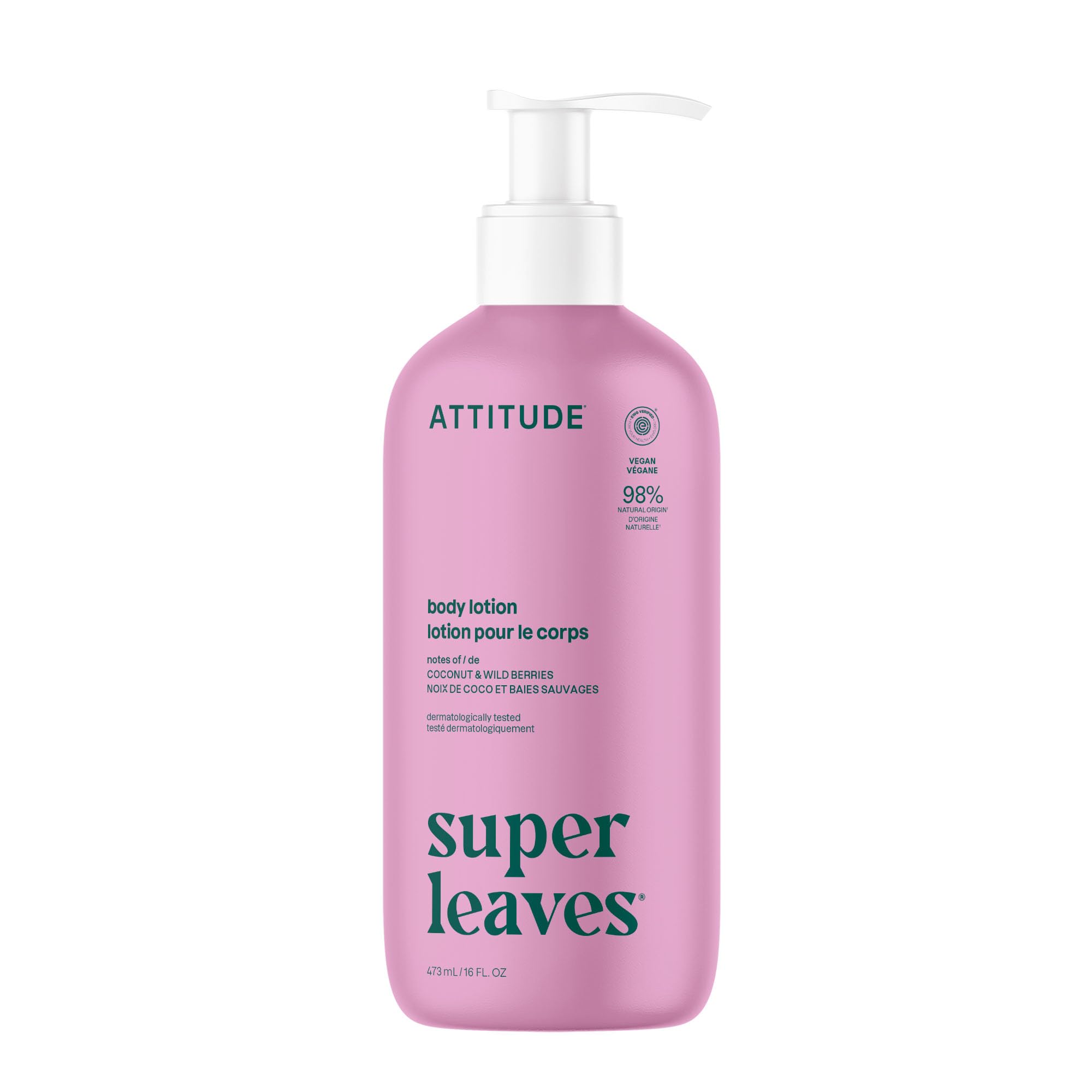 ATTITUDE Body Lotion pump-top enables easy dispensing for quick, non-greasy hydration.