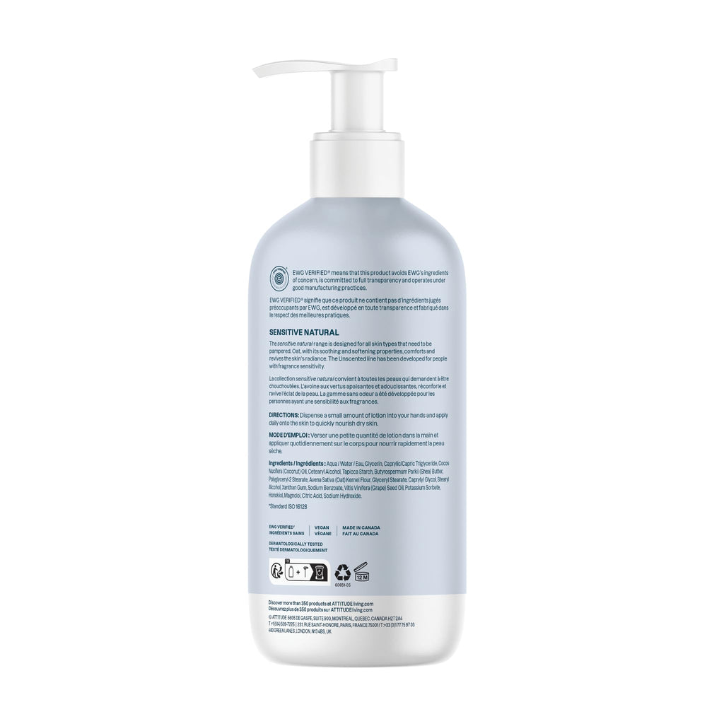 ATTITUDE body lotion recyclable packaging shot promotes eco-friendly, responsible skin care