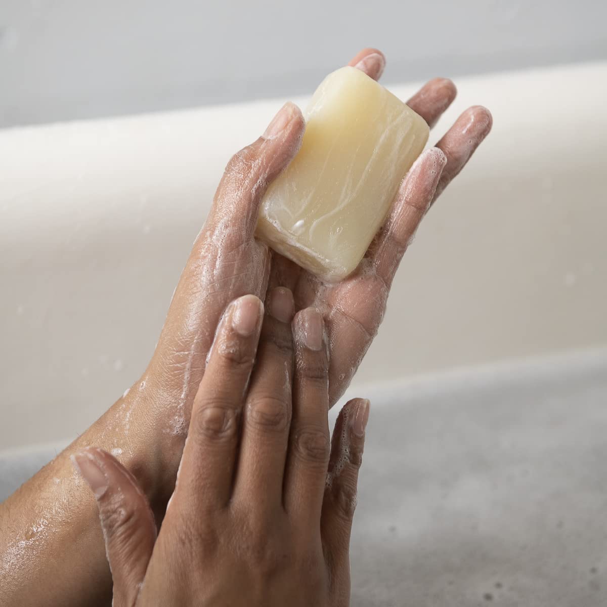 ATTITUDE body soap bar creamy lather on skin for daily cleansing.