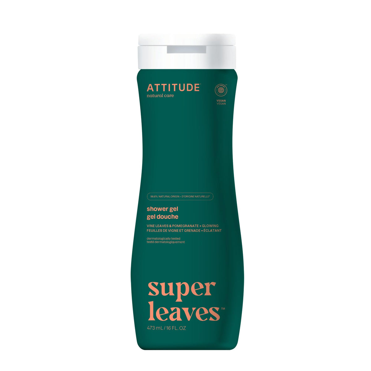 ATTITUDE Body Wash front label shows EWG Verified plant-based formula for gentle cleansing.