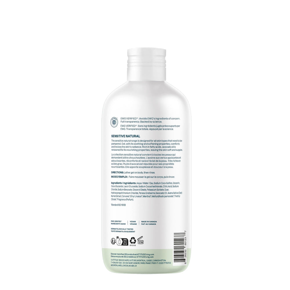 ATTITUDE body wash ingredients include 98.7% natural origin components for a clean formulation.