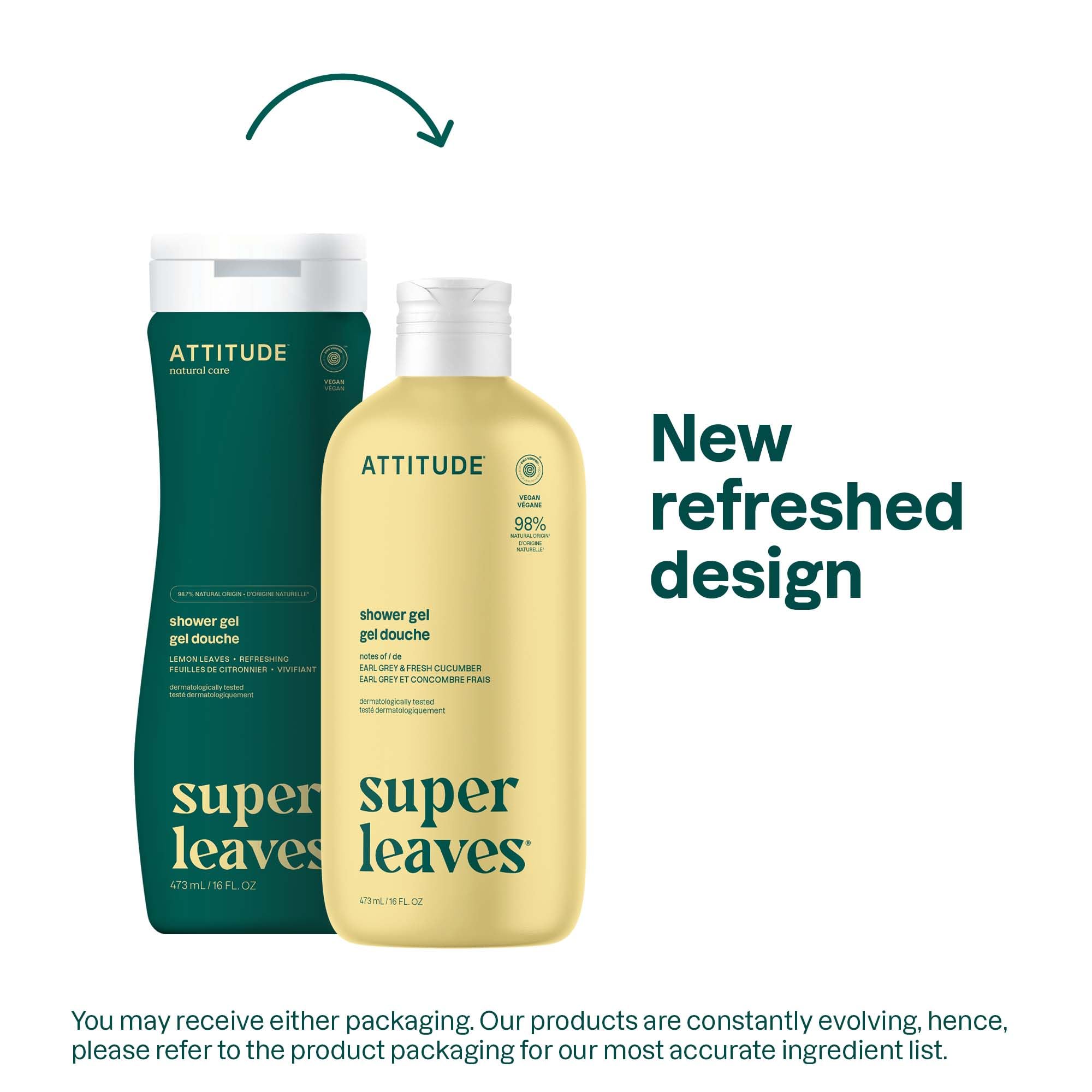 ATTITUDE Body Wash natural-origin ingredients bottle-detail showcases watercress and Indian cress revitalization