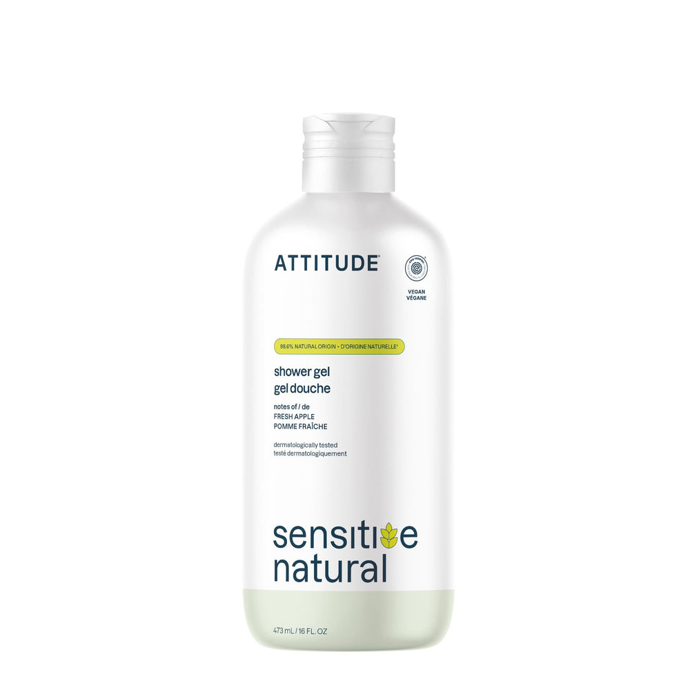 ATTITUDE body wash with oat extract provides soothing, gentle lather for sensitive skin.