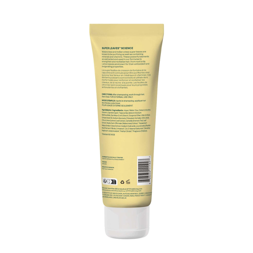 ATTITUDE Clarifying Hair Conditioner vegan and dermatologically tested label on bottle