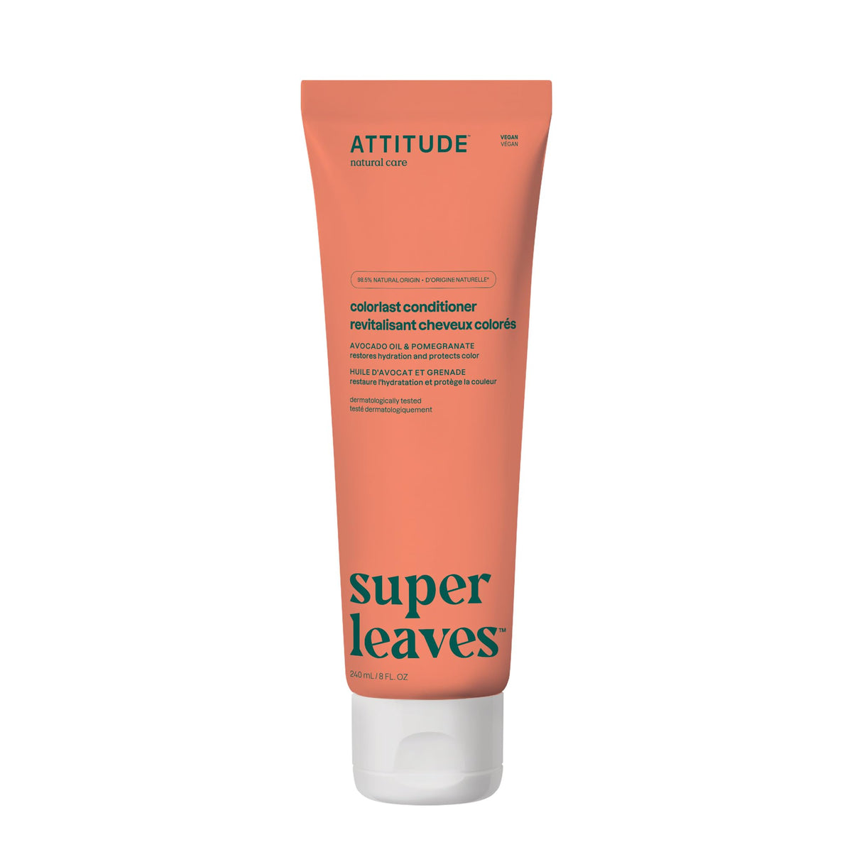 ATTITUDE Colorlast conditioner bottle shows color protection with natural ingredients.
