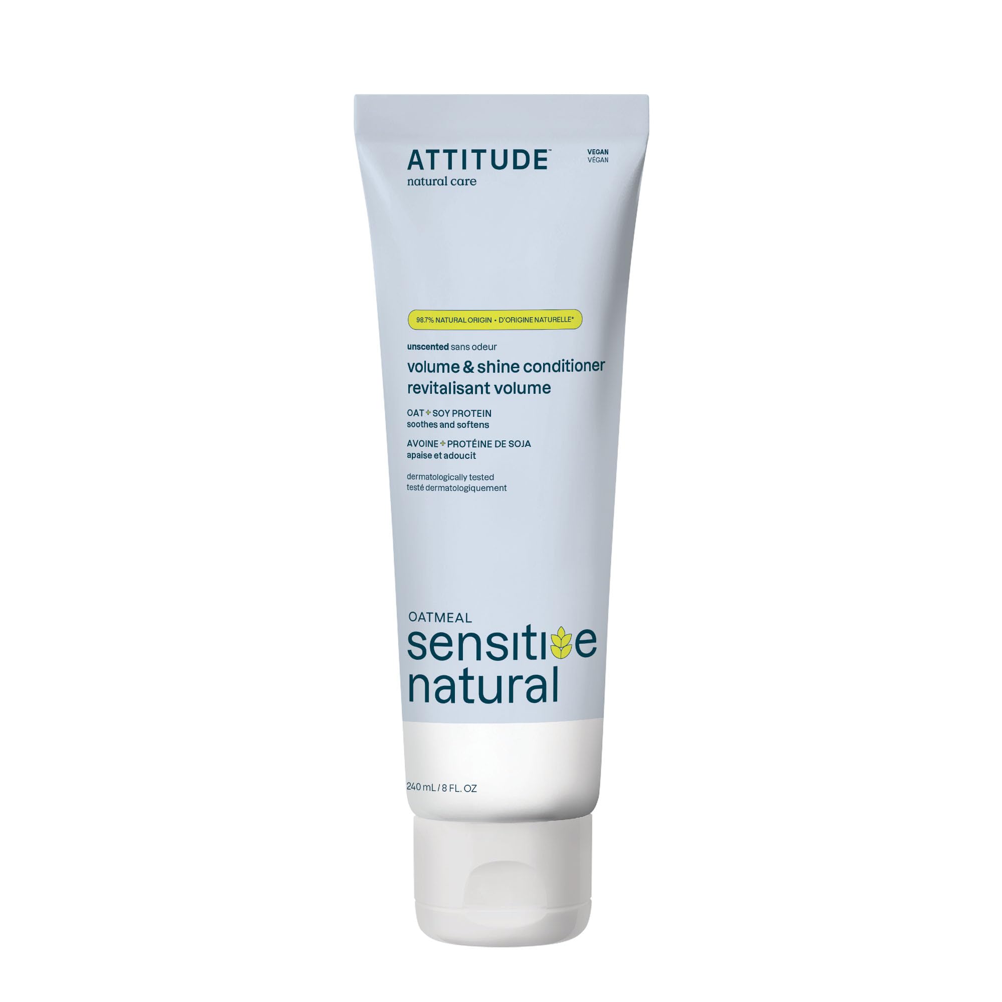ATTITUDE Extra Gentle conditioner bottle front — fragrance-free vegan care for sensitive scalps