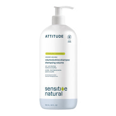 ATTITUDE Hair Shampoo bottle—unscented, ideal for sensitive scalp daily care.