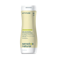 ATTITUDE hair shampoo color-care bottle highlights gentle cleansing for sensitive scalp.
