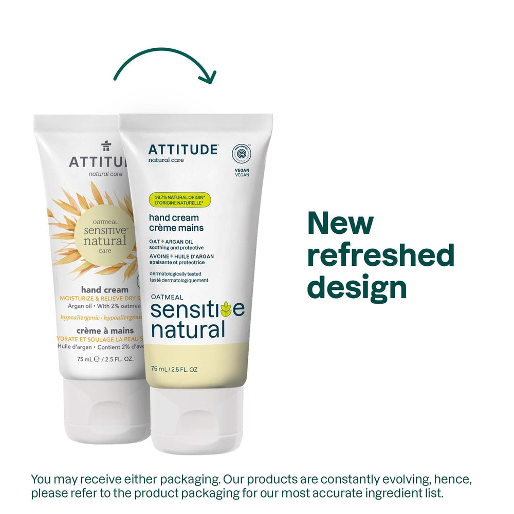 ATTITUDE Hand Cream oat extract close-up suggests soothing dry skin relief