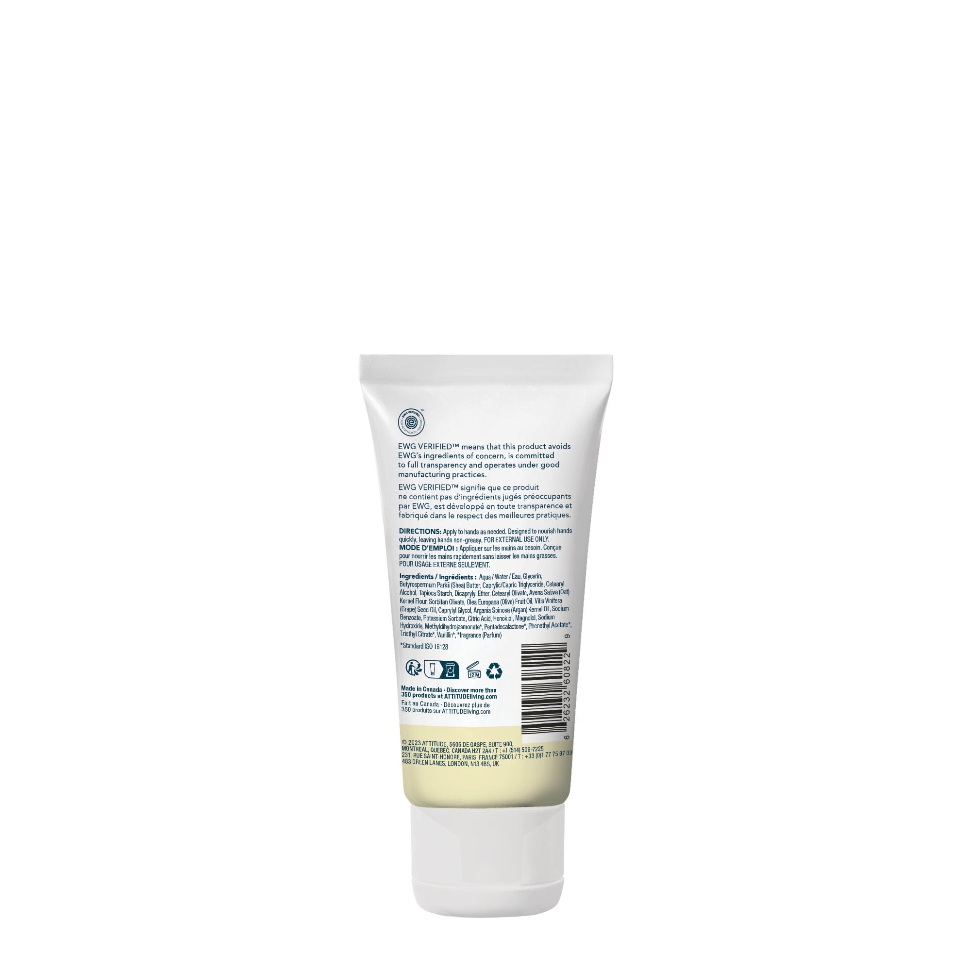 ATTITUDE Hand Cream recyclable HDPE bottle promotes eco-friendly packaging