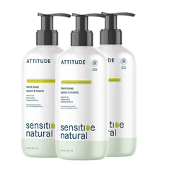ATTITUDE hand soap sensitive-apple bottle closeup for gentle cleansing