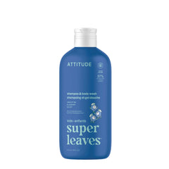 ATTITUDE kids blueberry shampoo bottle provides gentle daily cleansing for kids.