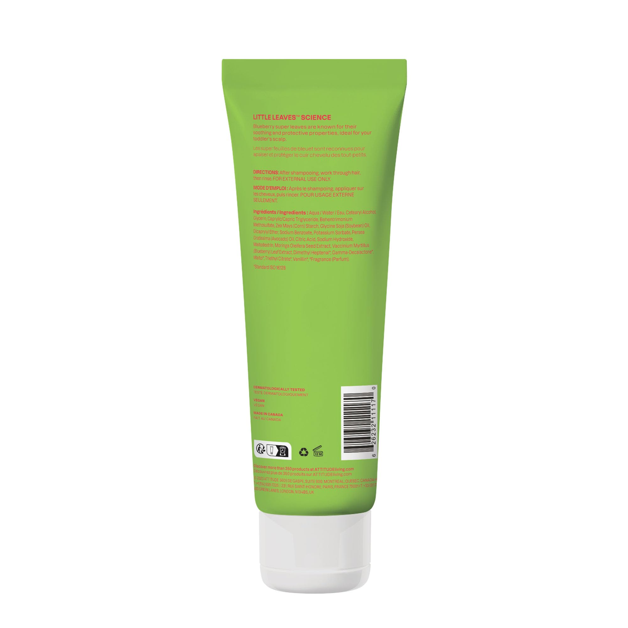 ATTITUDE Kids Conditioner recyclable HDPE bottle image emphasizes eco-friendly packaging.
