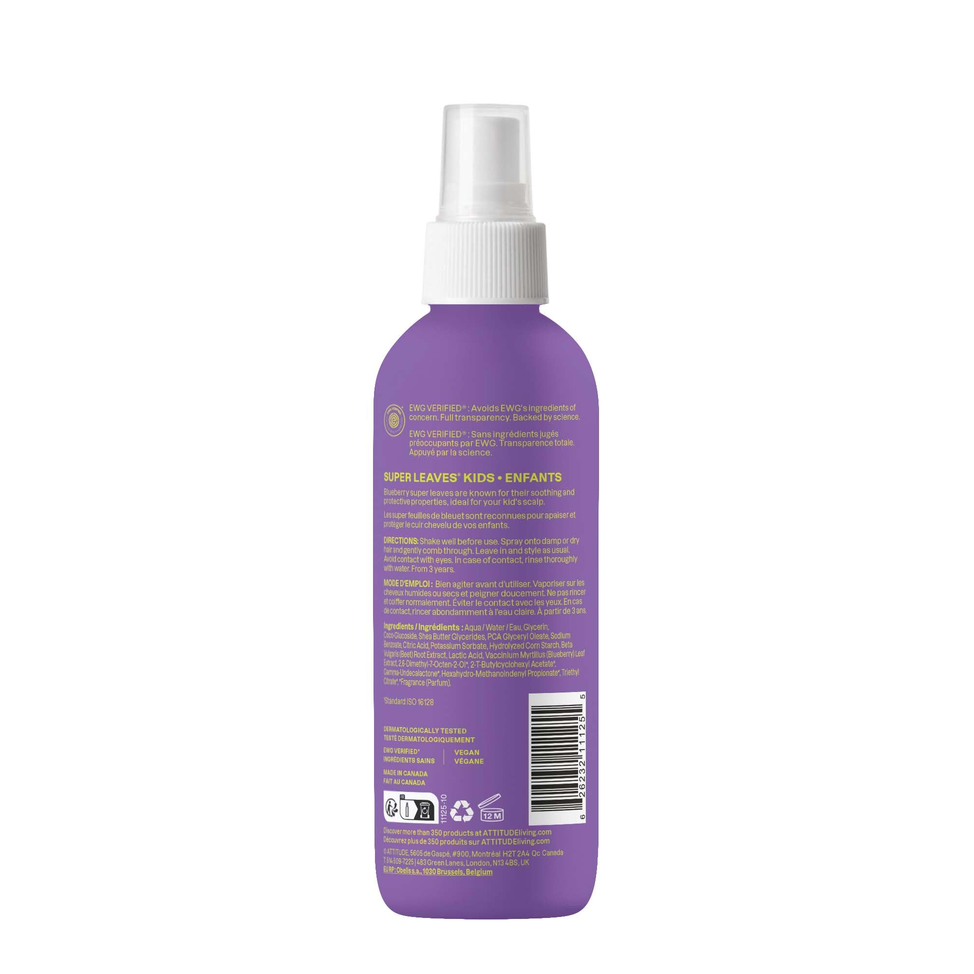 ATTITUDE Detangler recyclable bottle supports sustainable kids hair care