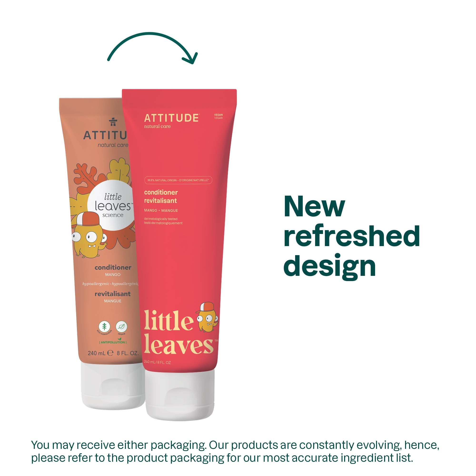 ATTITUDE Little Leaves blueberry leaf ingredient highlight for hair protection